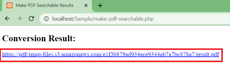 Searchable PDF output