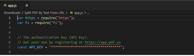 Enter PDF.co API Key