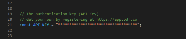 Add PDF.co API Key