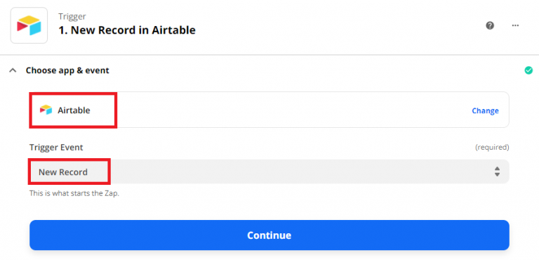 zapier airtable will update record create it