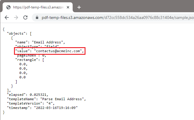 Email Address Inside JSON