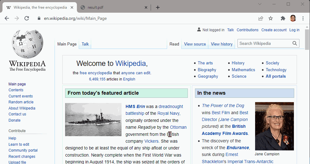 Wikipedia Page And PDF Output