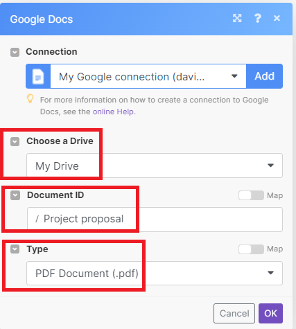 Google Docs Configuration