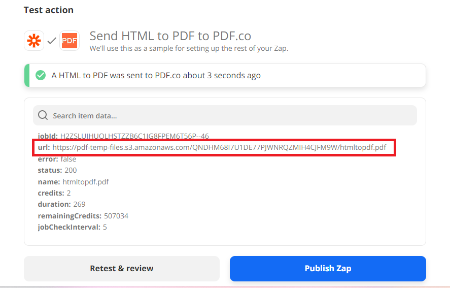 PDF.co Output URL