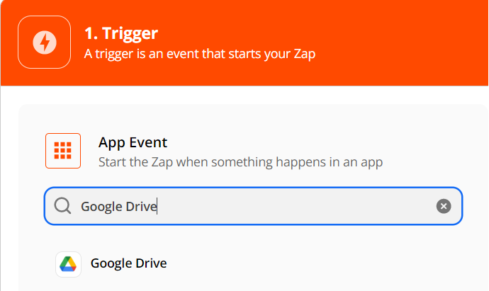 Select a Trigger App
