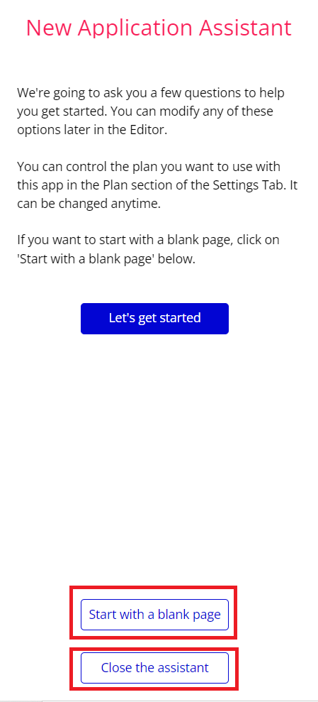 Click Start with a Blank Page