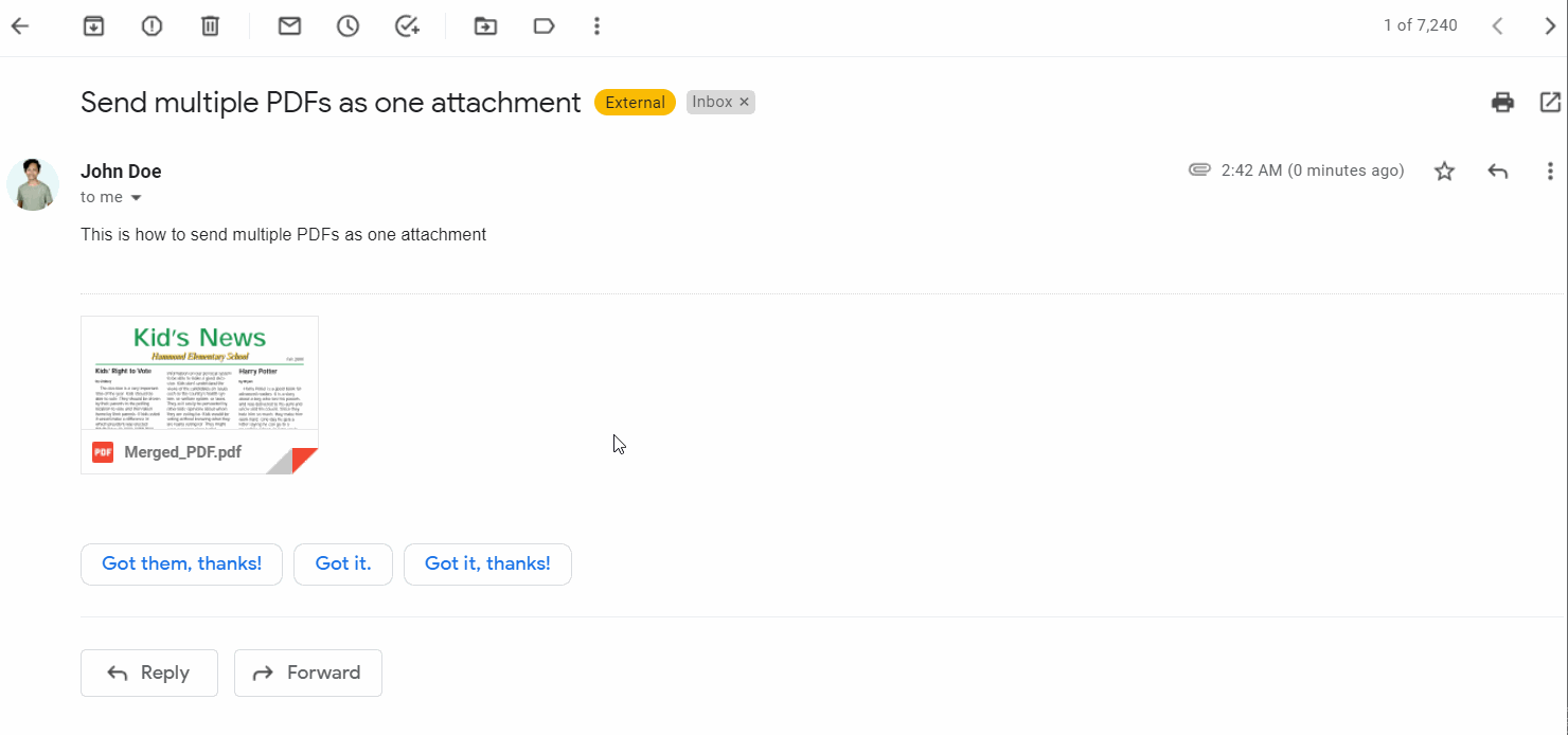 Email with an attachment