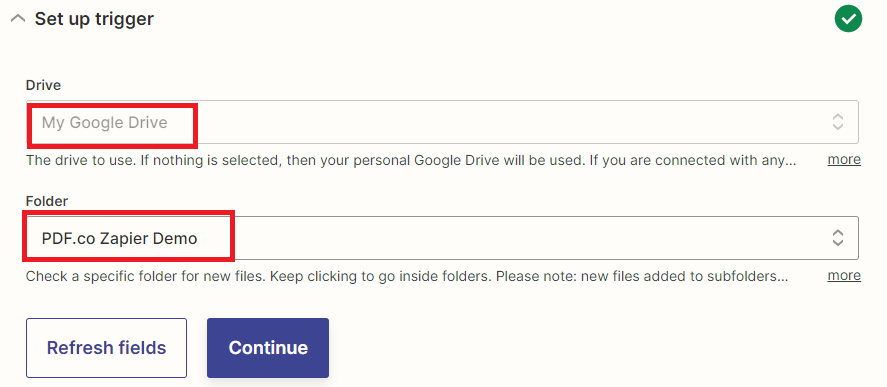 Select Google Drive Folder