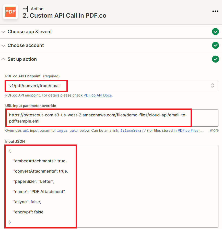 Custom API Call Configuration