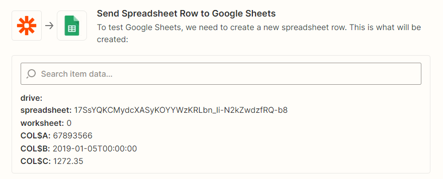 Test Google Sheets
