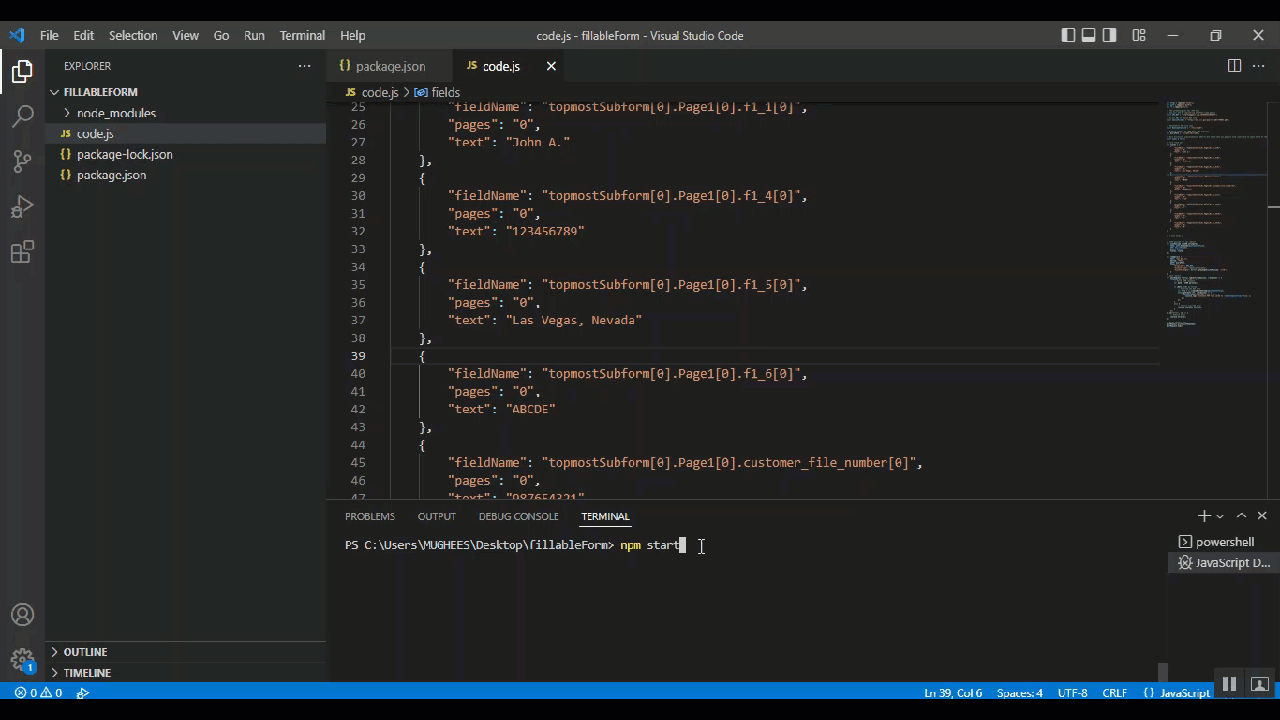 Demo Guide for PDF Form Filler in JavaScript