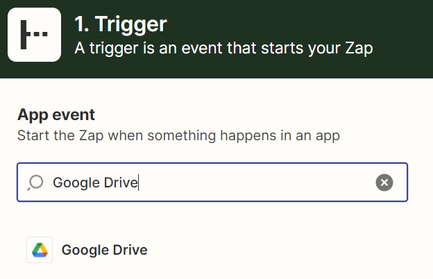 Select a trigger app