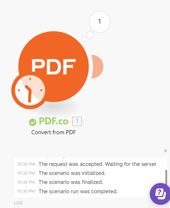 Scenario runs successfully