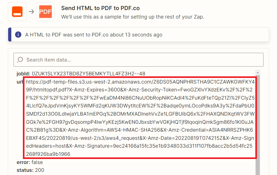 PDF.co Output URL
