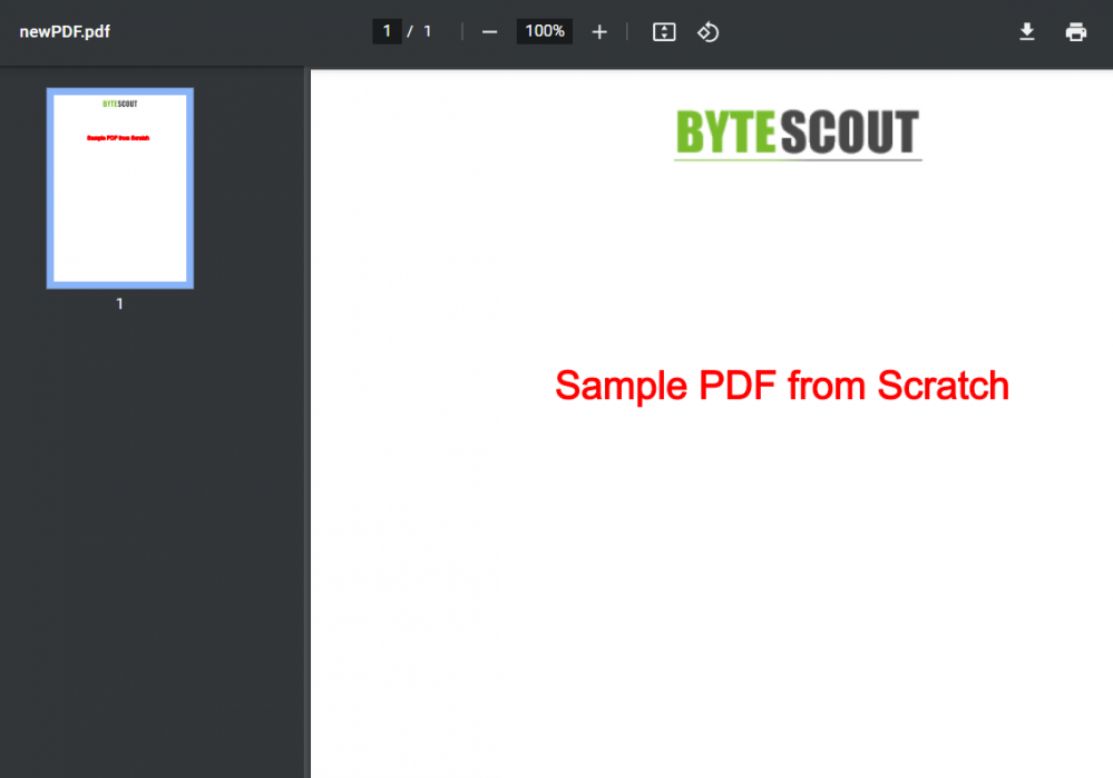 Generated PDF from Scratch