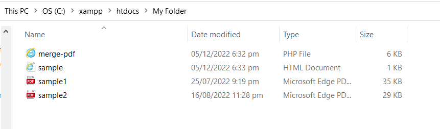 Saves File in Folder