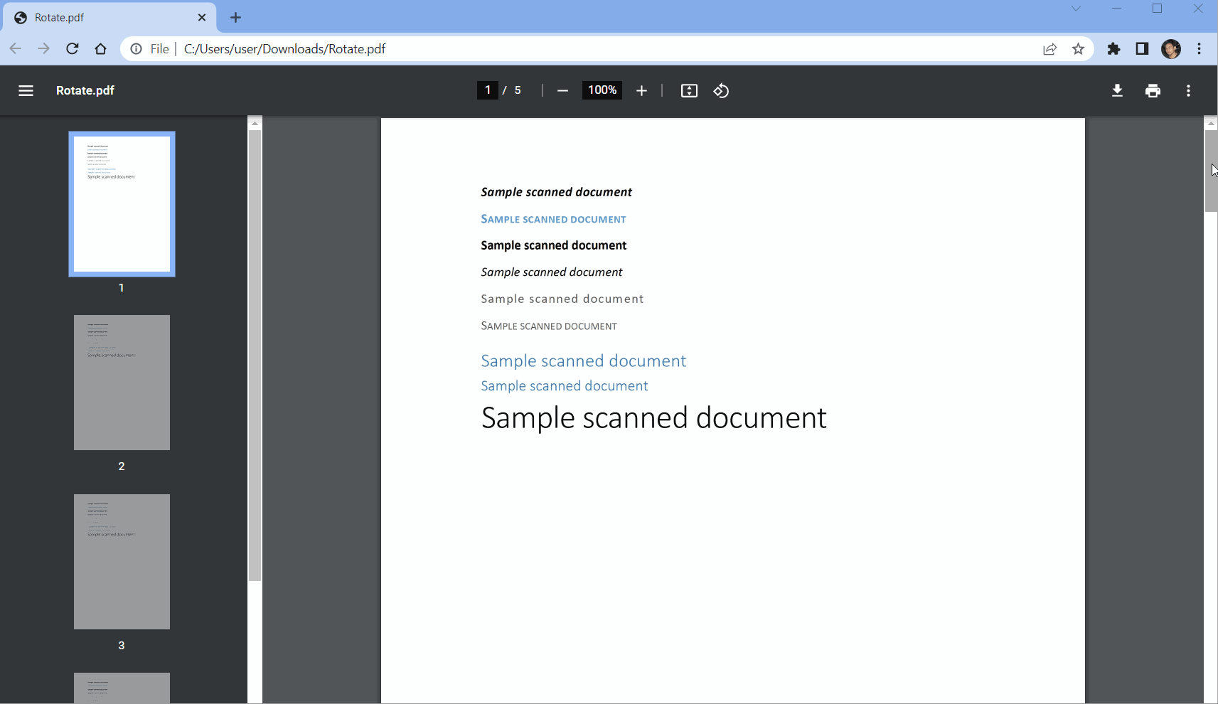 Sample PDF with 5 Pages