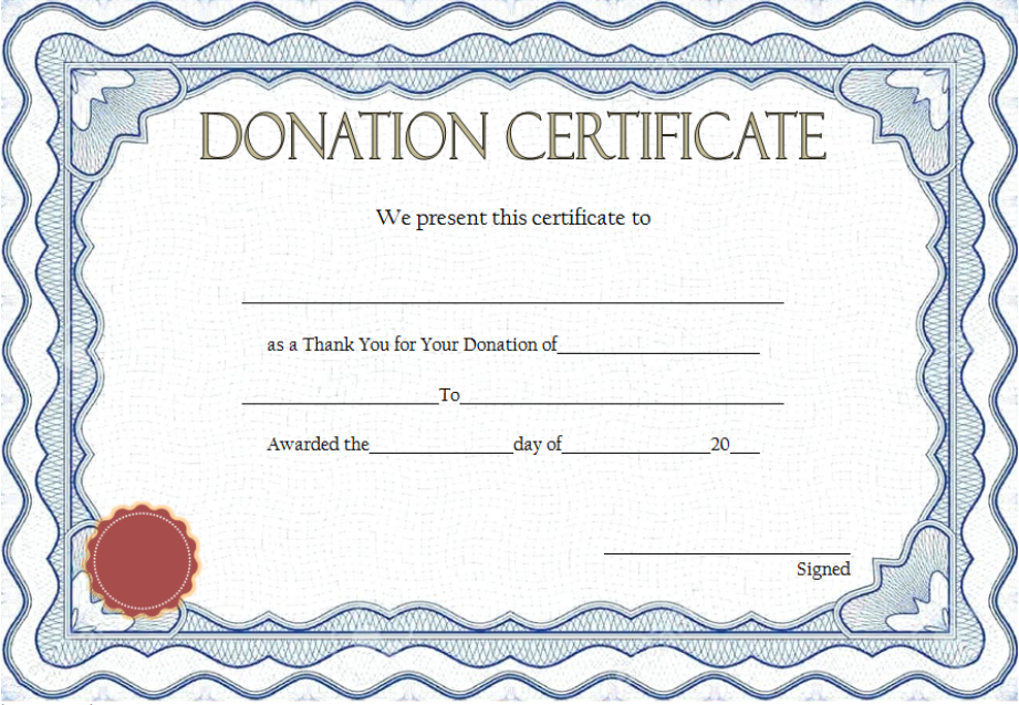  <em>Sample Donation Certificate Template</em>