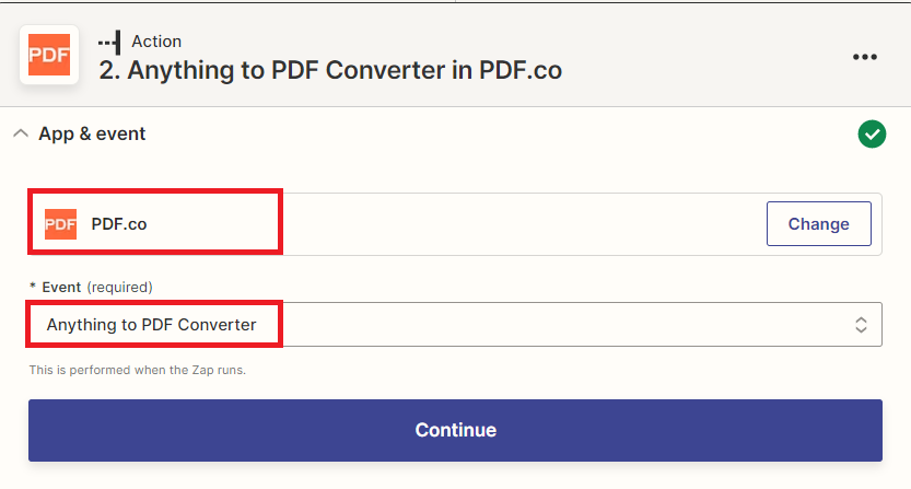 Add PDF.co Action