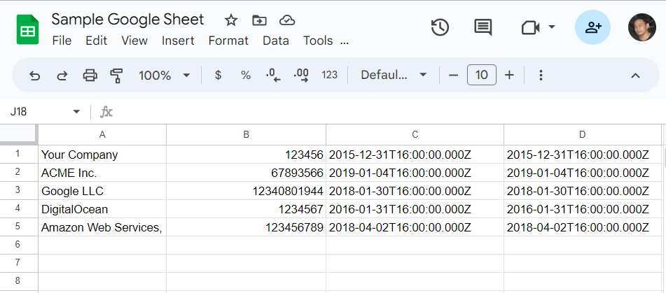 Parsed Data Values from Invoices