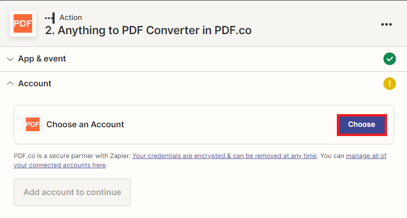 Connect PDF.co Account