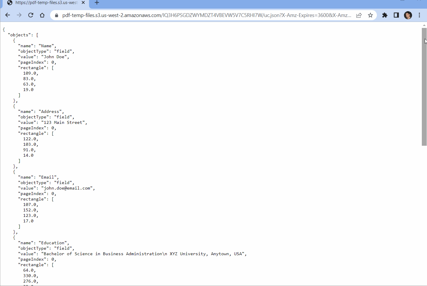 Extracted Data from PDF CVs in JSON Format
