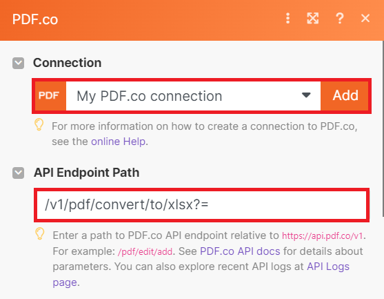 PDF.co Connection and Configuration