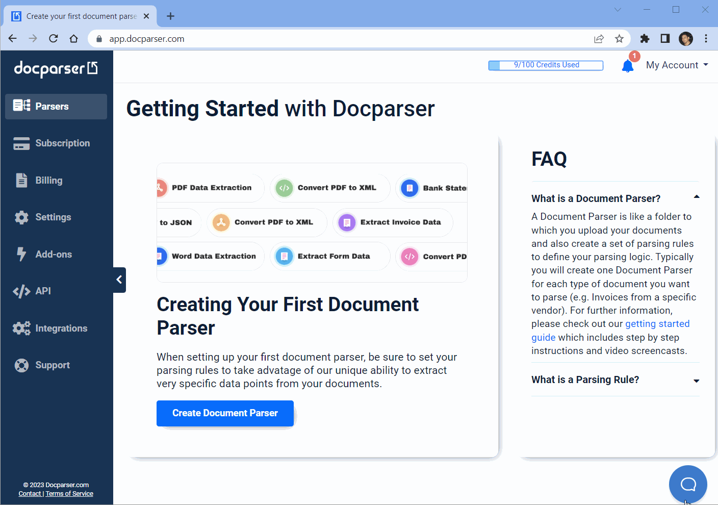 Docparser Invoice Extraction Workflow