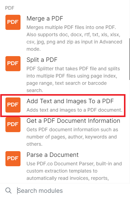 Add Another PDF.co Module