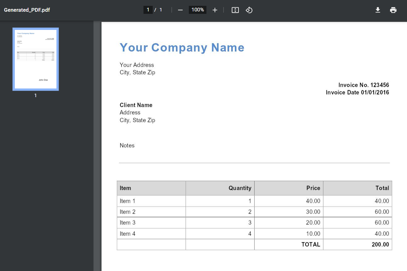Image to PDF Conversion Output