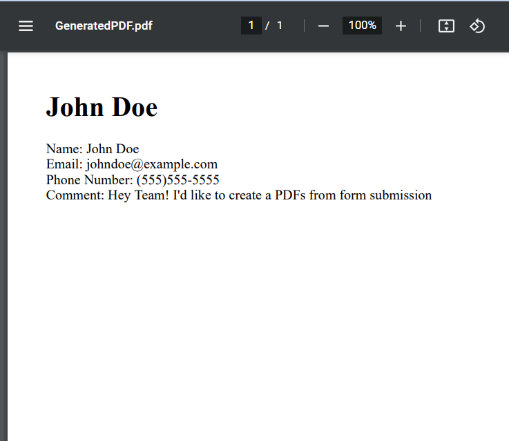 Generated PDF Document