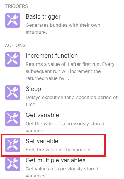 Add Set Variable 
