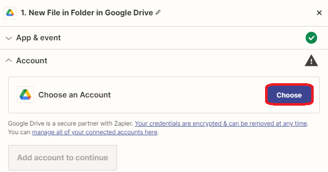 Connect Google Drive Account
