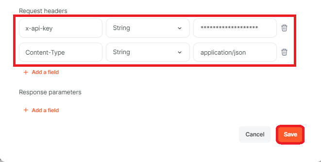 Configure the HTTP Request/Outgoing Webhook