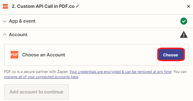 Connect PDF.co Account