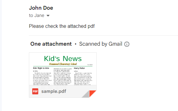 Email with PDF Attachment