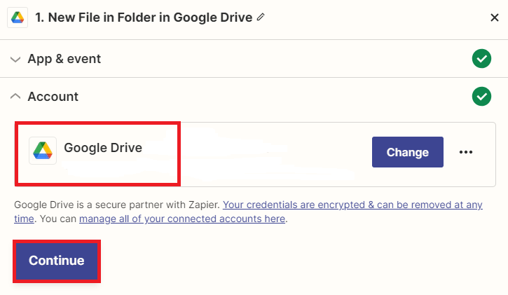 Connect Google Drive Account