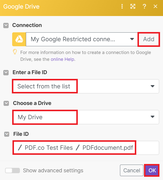 Setup Google Drive Configuration